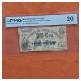 N. Carolina 25 Cents Fractional Note PMG 20