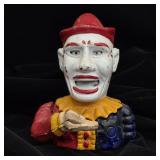 Antique Painted Cast-Iron Mechanical Clown Bank