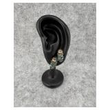 Sterling Silver Stud Earrings with Turquoise and