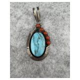 Southwestern Sterling Silver Pendant with a