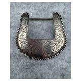 Sterling Silver Western Belt Buckle with