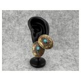 Sterling Silver Southwestern Concho Earrings with