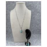 Sterling Silver Matching Teardrop Turquoise