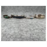 Lot of 4 Southwestern Sterling Silver Cuff