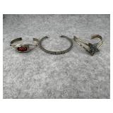 Lot of 3 Southwestern Sterling Silver Cuff