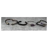Lot of 4 Metallic Cuff and Bypass Bracelets with