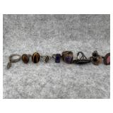 Lot of 9 Sterling Silver Rings of Various Options