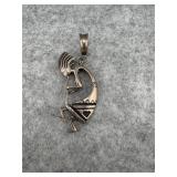 Sterling Silver Kokopelli Pendant Depicting the