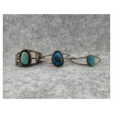 Lot of 3 Southwestern Sterling Silver Cuff