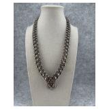 Sterling Silver Statement Necklace with Textured