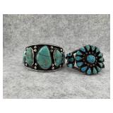 Lot of 2 Native American Sterling Silver and