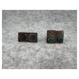 Sterling Silver and Turquoise Cufflinks of Native