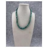 Sterling Silver Disc Turquoise Beaded Necklace