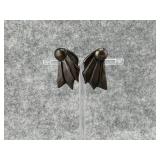 Sterling Silver Fan Shaped Earrings