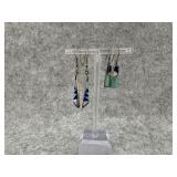 Lot of 2 Southwestern Sterling Silver Dangle