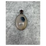 Sterling Silver Oval Pendant with a Translucent