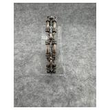 Sterling Silver Chain Bracelet with a Unique Bar