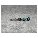 Lot of 5 Sterling Silver Rings with Turquoise