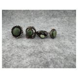 Lot of 4 Sterling Silver with Green Turquoise