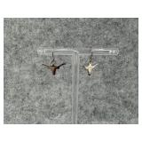 Sterling Silver Dangle Earrings Shaped as