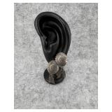 Southwestern Sterling Silver Concho Earrings with