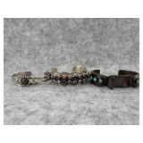 Lot of 3 Southwestern Style Sterling Silver Watch