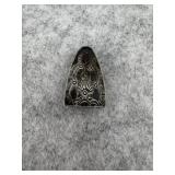 Sterling Silver Engraved Metal Belt End Tip