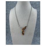 Sterling Silver Necklace with a Cascading Cluster