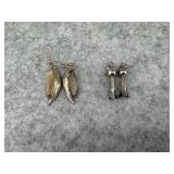 Lot of Two Pair of Sterling Silver Earrings one