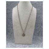 Sterling Silver Twisted Chain Necklace with a
