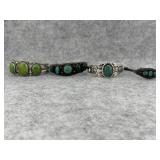 Lot of 4 Southwestern Sterling Silver with Green