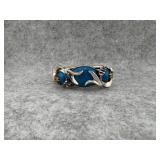Sterling Silver Cuff Bracelet with Blue Turquoise