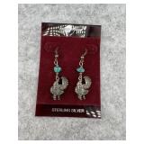 Sterling Silver Dangle Earrings with Turquoise