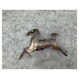 A Native American Style Sterling Silver Horse Pin