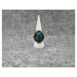 Navajo Style Sterling Silver Ring with Vibrant