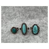 Size 8, 5.25, , Lot of Three Sterling Silver