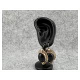Sterling Silver Oval Cut Black Onyx Earrings