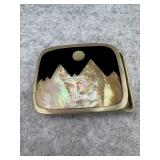 Sterling Silver Belt Buckle with an Inlaid