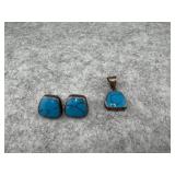 Rectangular Sterling Silver Stud Earrings with