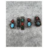 Lot of 5 Native American Sterling Silver Watch