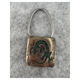 Navajo Sterling Silver Keychain with a Detailed