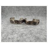 Lot of 2 Sterling Silver Cuff Bracelet with