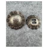 Sterling Silver Scalloped Slotted Conchos