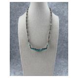 Sterling Silver Turquoise Inlay Necklace with