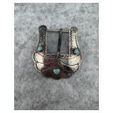 Southwestern Sterling Silver Belt Buckle with