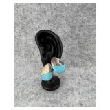 Sterling Silver Tear Drop Stud Earrings with a