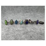 Lot of 8 Sterling Silver Rings