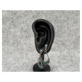 Sterling Silver Turquoise Dangle Earrings with a