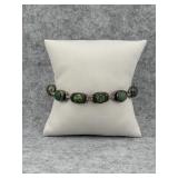 Sterling Silver Link Bracelet with Small Round