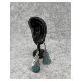 Sterling Silver Dangle Earrings with a Curved